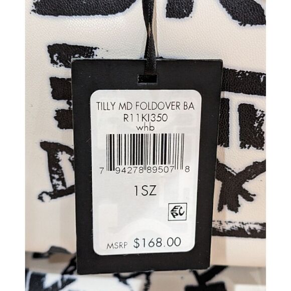 DKNY Graffiti x Punk x Streetwear Tilly Medium Foldover Backpack White/Black NWT - Picture 7 of 9